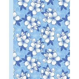 Cherry Flower Composition Notebook: 8.5 X 11 Standard College Ruled Paper Lined Journal, Blue Cherry Flowers Pattern Cover - A Decorative Floral Themed Gift For Your Friends