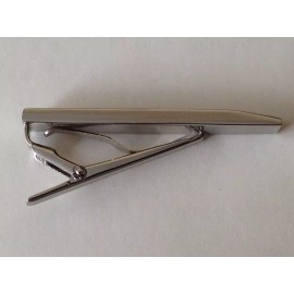 Unbranded Silver Tie Clasp, Brushed and High Polished Finish, New, Engraved Free