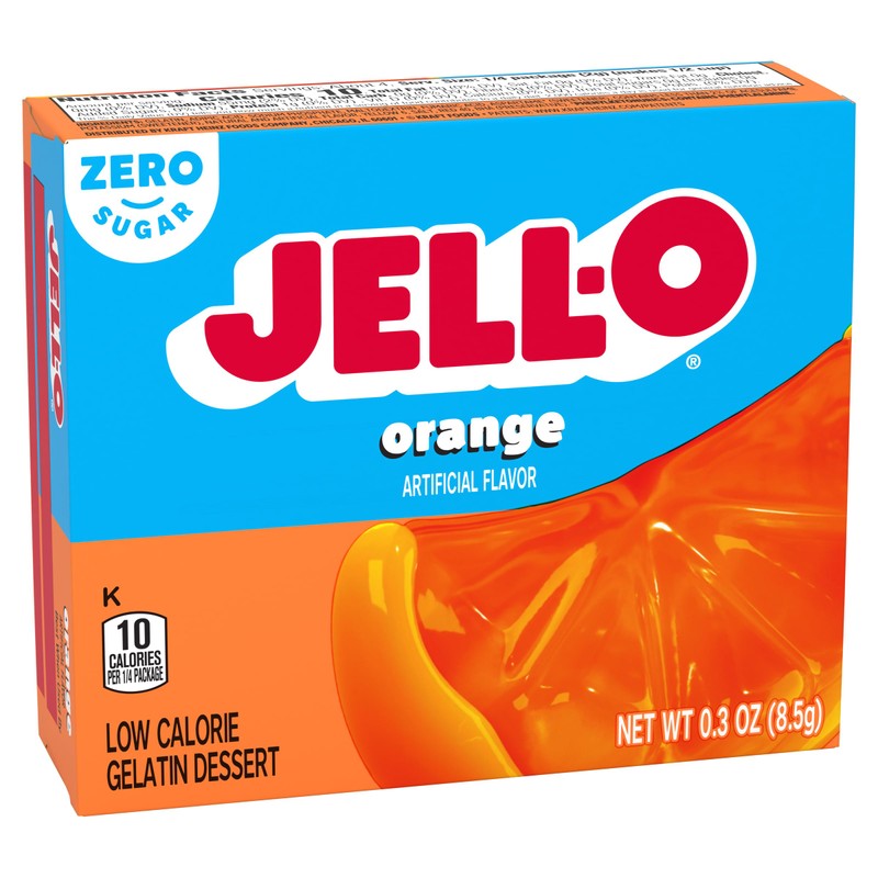 Jell-O Orange Gelatin, Sugar Free, 0.3 oz (4-pack)