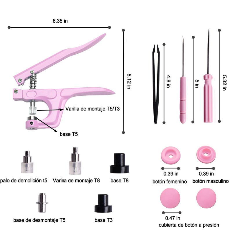 Botón de presión, broches de presion para ropa, 200 piezas