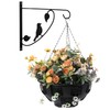Gardenised Decorative Black Metal Wall Planter Hooks for Hanging Plants