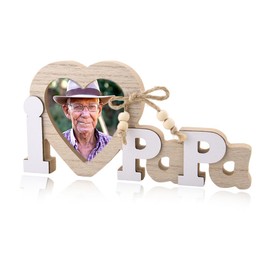 Christmas Gifts for Grandpa Picture Frame Gift for Papa Birthday Gifts from Granddaughter Grandson Grandfather Heart I Love Papa Picture Frame 3.5 * 3.5 Inch Photo Gift Ideas
