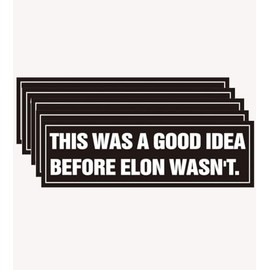 5Pcs Anti Telsoa Decal Anti Eloan Musk Bumper Sticker, UWHENBO Waterproof Easy to Remove, Residue Leaves, Funny Decal