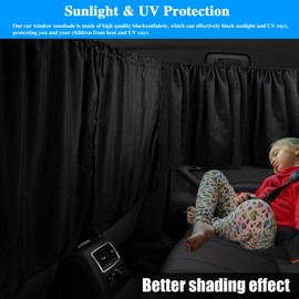 Car Seat Partition Curtain,TuoYi Universal Divider Privacy Breathable Curtains,Sun Shade Covers,Ideal for Car Camping Travel Nap