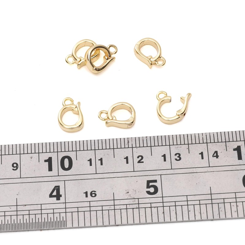 18K Gold Plated Pearl Removable Clasps 7x10mm Hole Ring Size