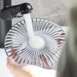 Small Electric Fan, Oscillating Table Top Fan, Simple Portable Retro Desk Fan, Vintage Pure Color USB Charging Little Fan, Electric Cooling Fan for Bedroom, Home, Office, Summer (Light Blue)