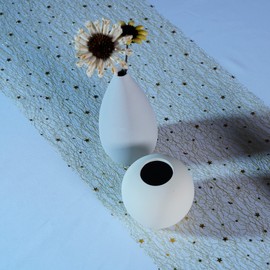 OSVINO Gold Metallic Table Runner 11Inch x 33Feet Glitter Sequin Mesh Table Runner Roll Sparkle Foil Thin Table Decor Centerpiece for Wedding Bridal Shower Baby Shower Birthday Party