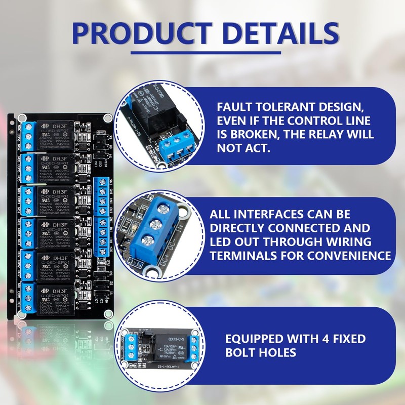 Innfeeltech 1pcs DC 5V Relay Module 6 Channel Relay with