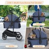 TODEFULL Pet Stroller with 4 Wheels, 3 in 1 Folding
