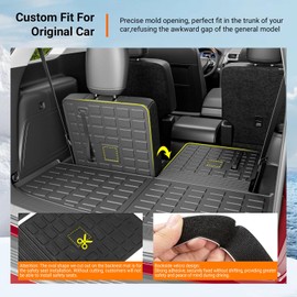 powoq 6-Seat Cargo Mat Compatible with 2020-2026 Ford Explorer Trunk Mat 2nd Row Backrest Liner TPE Trunk Cargo Liner Replacement for 2020-2026 Ford Explorer Accessories
