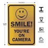 Vintage Metal Tin Sign Smile! You're On Camera With Graphic,Black