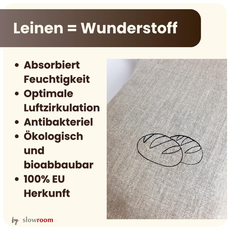 slowroom Bread Bag, Natural Linen, 30 x 34 cm