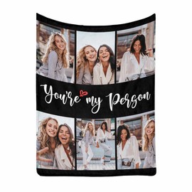 MyPupSocks Customized Best Friend Blanket for Girl Gifts, You're My Person Throw Blanket with Photos Friendship Bedding Blanket for BFF Sister Birthday Bedroom Decorative 30x40