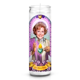 Saint Betty White: Celebrity Prayer Candle, Saint Candle, Votive Candle, Non Scented, Novelty Candle, The Golden Girls, Rose Nylund.