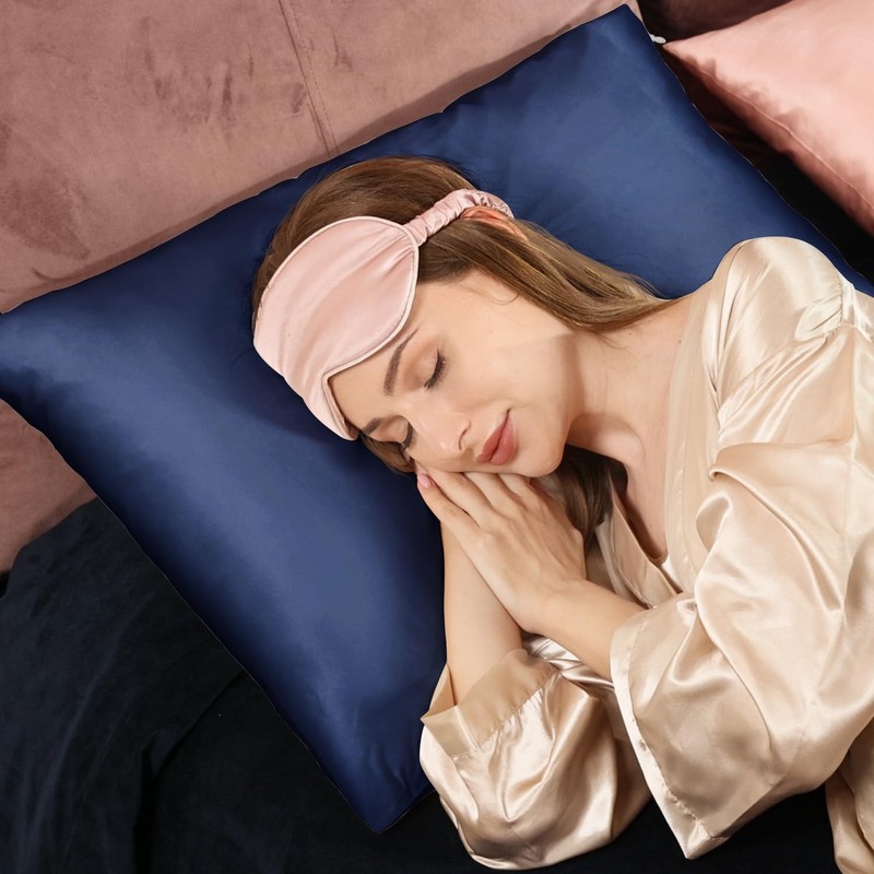 Adubor Silk Pillowcase for Hair and Skin with Hidden Zipper,