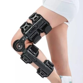 각도조절 무릎 지지대 깁스 보행 고정 보조기 등산 아대 [G. 높이 140155 스트랩 더블 에어백] Adjustable Angle Knee Support Brace for Walking Stability, Hiking Compression Sleeve [G. Height 140155 Strap Double Airbag]