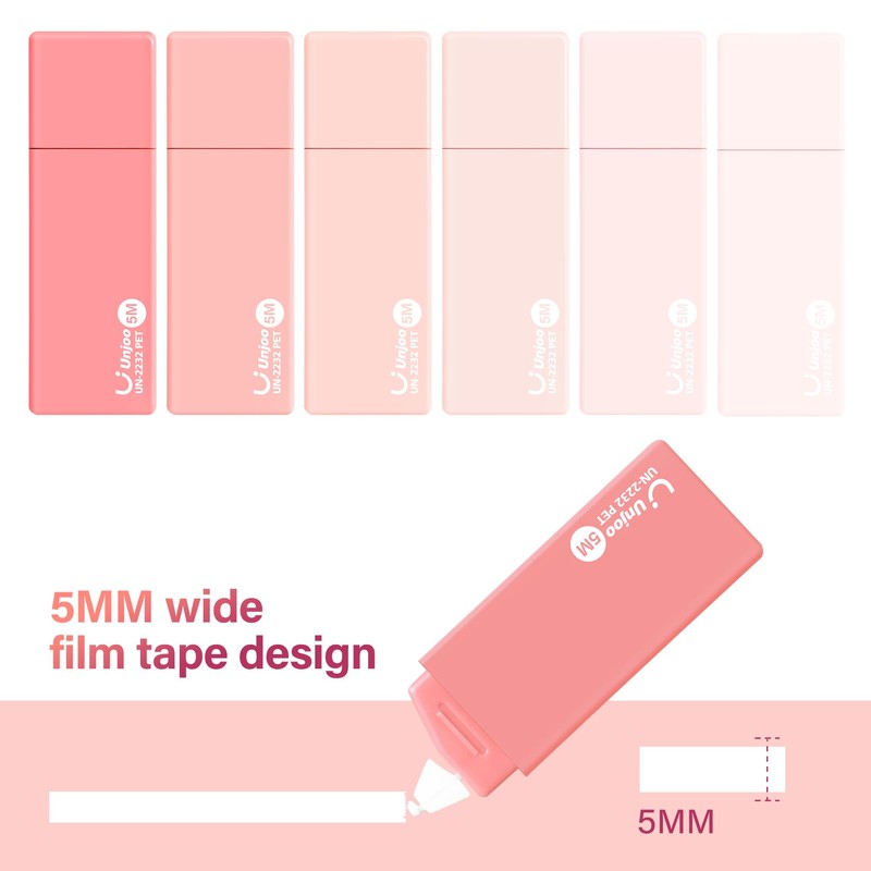 Unjoo White Correction Tape, Easy To Use Cute Applicator for