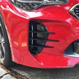 YOUTOOCAR 2PCS Front Fog Light Trim Covers Compatible with Kia Stinger 2018-2023 Accessories (Glossy Black, Front)