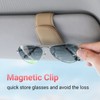 KanSmart Sunglass Holder for Car Visor Sunglasses Clip Magnetic Leather