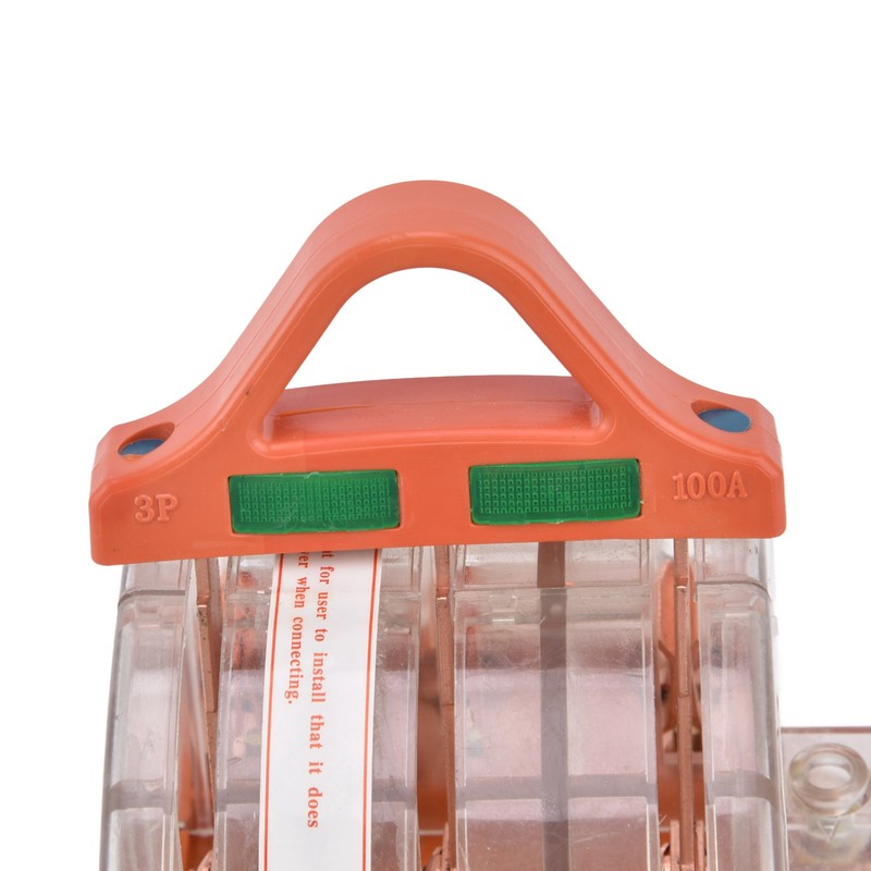 Disconnect Knife Switch Full Copper Transparent Shell 3 Pole Double