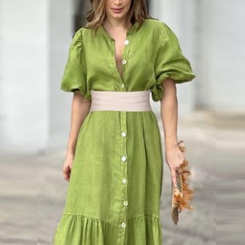 SUOSDEY Wide Leather Belt for Women, Elastic Braided Belt for Dresses, Fashionable Stretch Waist Belt, beige