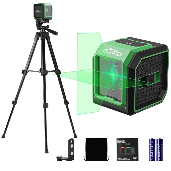 Funguard Green Laser Level with Adjustable Tripod Self-leveling& Manual Mode
