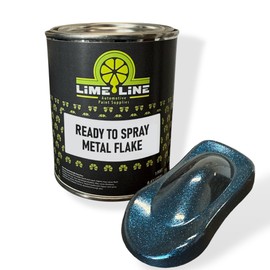 LiME LiNE Blue Metal Flake Automotive Basecoat- No Reducer Needed, Ready to Spray (1 Pint)