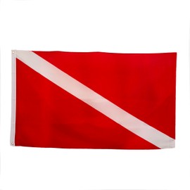 Flagtex Scuba Diving Heavy Duty Flag 210D Nylon with Eyelets - 3ft x 2ft (90cm x 60cm) - Diver