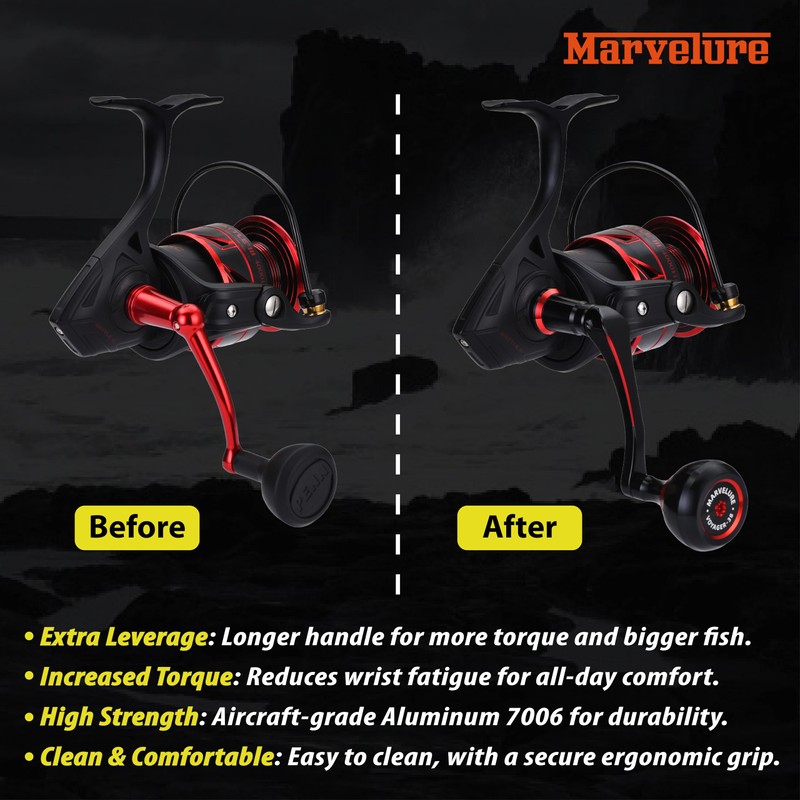 MARVELURE Titan Series Foldable Power Handle Compatible for Penn Fierce