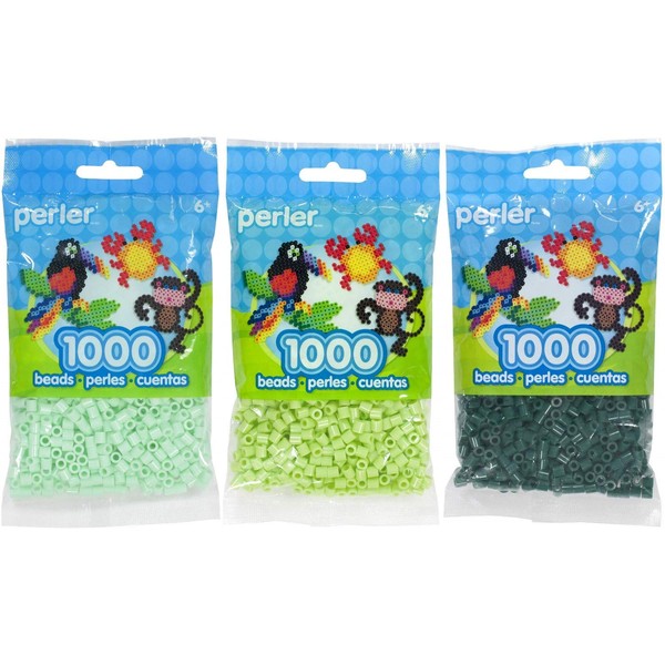 Perler Bead Bag 1000, 3-Pack - Mint, Sour Apple and Forest