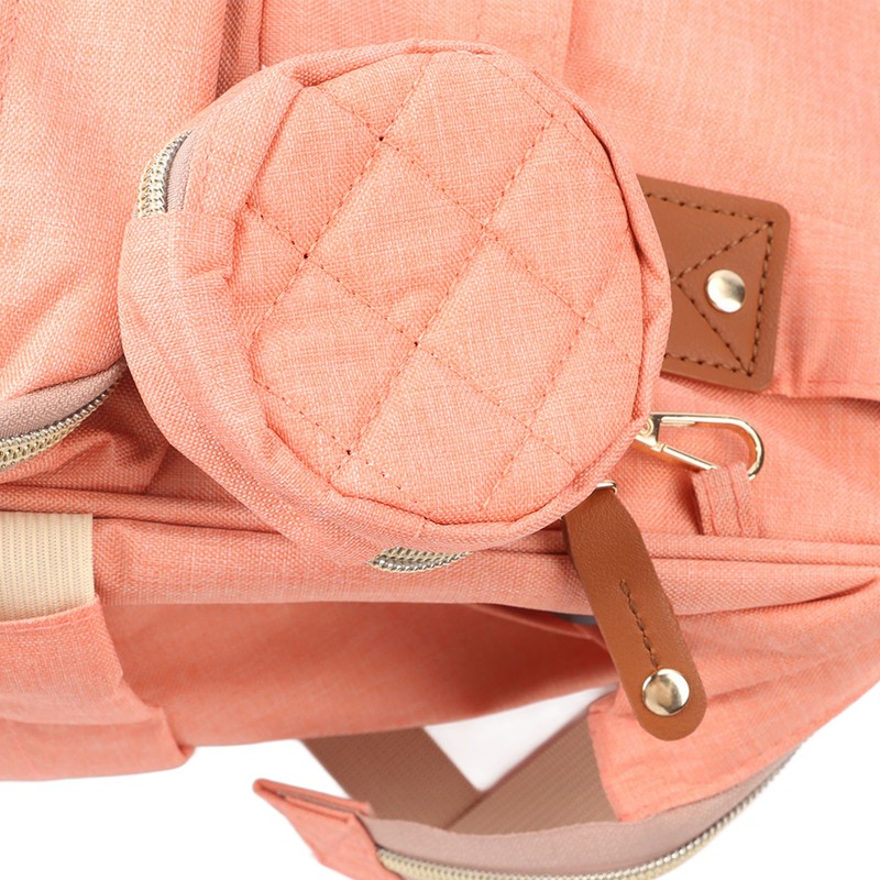 Pink Diaper Bag Backpack Multi Compartment Waterproof Large Capacity Travel