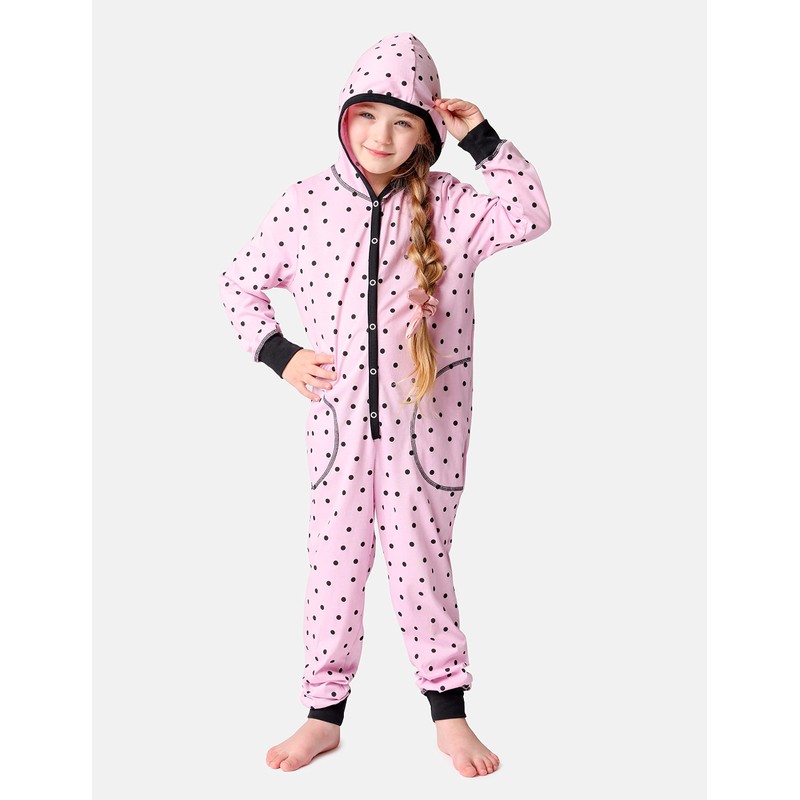 Merry Style MS10-223 Girls' Romper, Sleeping Suit with Hood, Pink