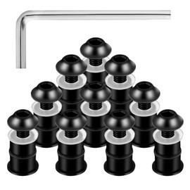 MotorcycleWindshieldScrew Kit 10-Piece-Universal AluminiumWindscreen Bolts&Nuts withM5 Spanner|Heavy-Duty Fairing Fasteners forYamaha,Honda,Kawasaki,Suzuki Bikes|DurableWindscreen Deflector Fixing Kit
