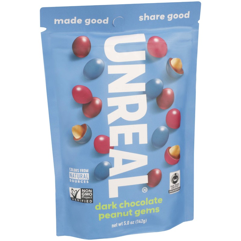 Unreal Dark Chocolate Peanuts Gems, 6 oz