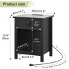 Semoic Nightstand with Charging Station and LED Lights, End Table