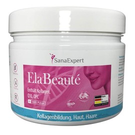 SanaExpert® ElaBeauté Dietary Supplement with Collagen, Q10, OPC, Zinc & Vitamins, Collagen Formation, Skin and Hair, Collagen Powder, 150 g
