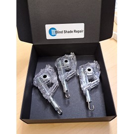 Heavy Duty Hex Hole Wand Tilter for 2" Horizontal Blinds (Clear-Metal Shaft, Pack of 3)