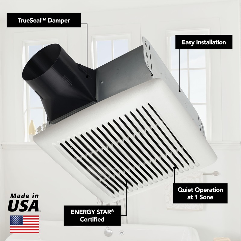 Broan-NuTone Bathroom Exhaust Fan, Easy Install, Powerful 110 CFM, Quiet