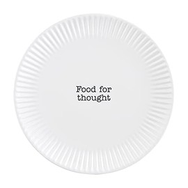 Mud Pie Circa Melamine Salad Plate, White, Thought, 7.5" dia