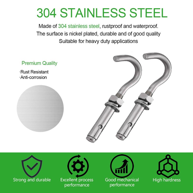 maogoujian Metal Wall Hangers Heavy Duty Concrete Wall Hooks,304 Stainless