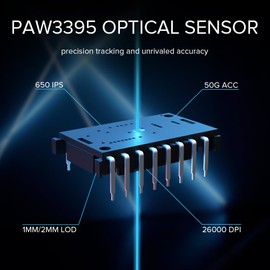 DeLUX M800Ultra Mouse Gamer Inalámbrico, Ligero 55g, PAW3395 con 26000DPI, Nordic 52840 MCU, Tasa de Sondeo 1000Hz, Interruptores Huano Pink Dot, Batería de 120 Horas, Tri-Modo (Blanco)