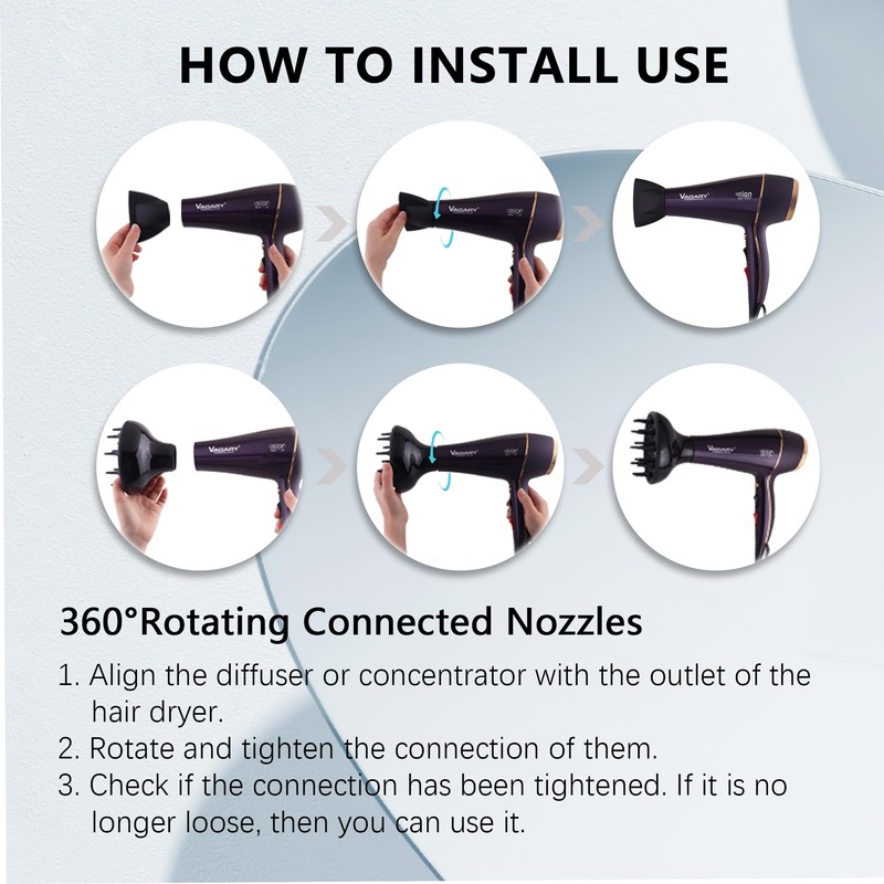 VAGARY 6690A Salon Pro Hair Dryer for Women,2200w Powerful AC