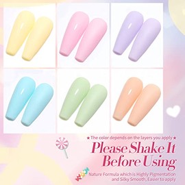 Born Pretty UV Nagellack Pastell Fr√ºhling Sommer Gel Nagellack Macaron Bonbon s√º√ü Soft Pink Gelb Lila Blau Gr√ºn UV LED Soak off Manicure Gel Lacquer Varnish
