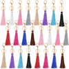 Hicarer 24 Pieces Leather Tassels Keychain Key Rings Circle PU