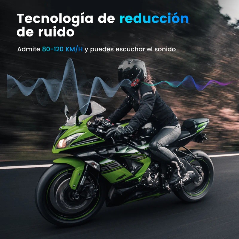Gearelec Dk02 Audífonos Para Casco De Motos 2800mAh Bluetooth5.2 Impermeables