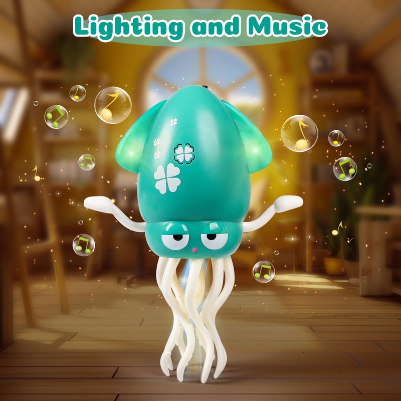 ROUSKY Magic Dancing Octopus Toy, Automatic Obstacle Avoidance Sensor LED
