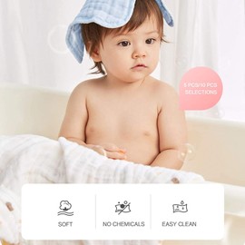 Worldly Baby Towels, Baby Muslin Washcloths for Babies, Sensitive, Baby Gift for Newborns, 30 x 30 cm