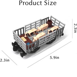 TRavesty City Farm Railway Car Building Blocks Kit, Animal Train Model Kit, Technology City Freight Train Kit, Cargo Container, Freight Train, Passenger Train Model Building Blocks, Compatible with