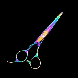 Kashi Left Hand CBL-520CR Cobalt Hair Cutting 5.5" Rainbow Shears/Scissors