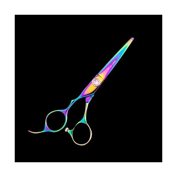 Kashi Left Hand CBL-520CR Cobalt Hair Cutting 5.5" Rainbow Shears/Scissors